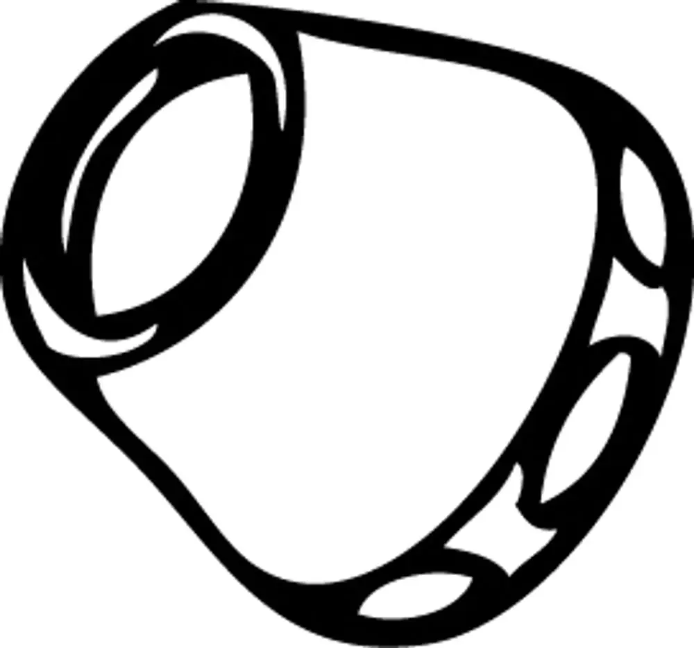 Runde Haube aus Metall mit Öffnungen, gezeigt in einer klaren Kontur. Ideal Standard-Design.